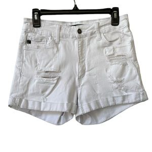 KanCan Distressed White Shorts Size 28